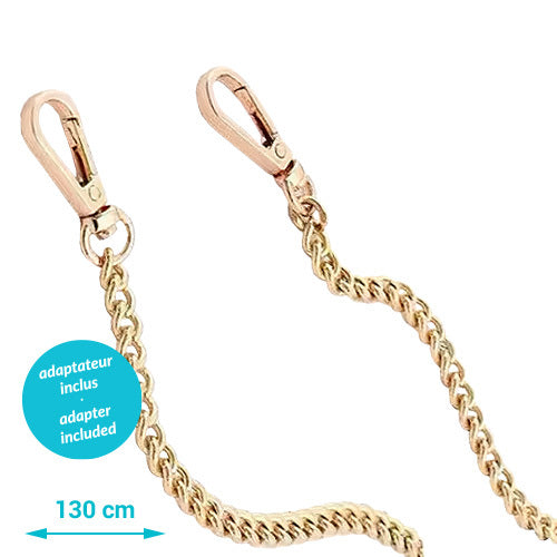 Chaînes-bijoux– Collection Gold & Chain : chaînes en cuir tressé et métal doré pour téléphone, élégantes et résistantes.