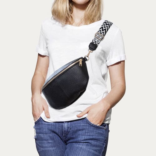 Sac Banane Femme Noir  – Élégant, Chic et Pratique | Effet Cuir Grainé