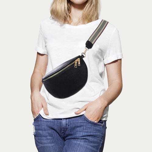 Sac Banane Femme Noir  – Élégant, Chic et Pratique | Effet Cuir Grainé