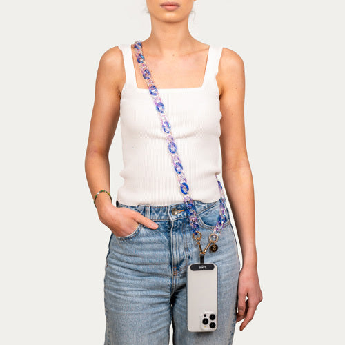 Chaînes-bijoux– Collection MERMAID’S SONG : accessoires scintillants en perles cristal et acier doré, inspirés des reflets marins et de l’univers des sirènes