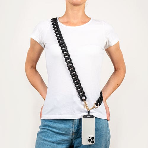 Les Chaînes d’Énergie – Bijoux & Téléphones | Collection INDIA SUMMER – Chaînes-bijoux élégantes en acrylique et acier doré