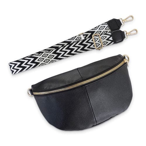 Sac Banane Femme Noir  – Élégant, Chic et Pratique | Effet Cuir Grainé