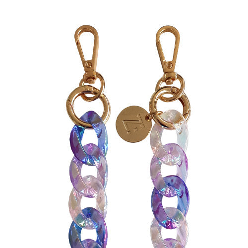 Chaînes-bijoux– Collection MERMAID’S SONG : accessoires scintillants en perles cristal et acier doré, inspirés des reflets marins et de l’univers des sirènes