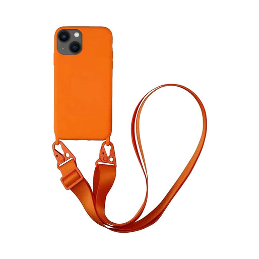 Coque Silicone avec Bandoulière pour Apple iPhone 15 / Plus / Pro / Pro Max