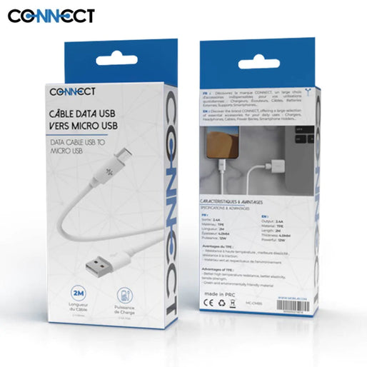 Câble Data USB vers Micro USB CONNECT MC-CMB1