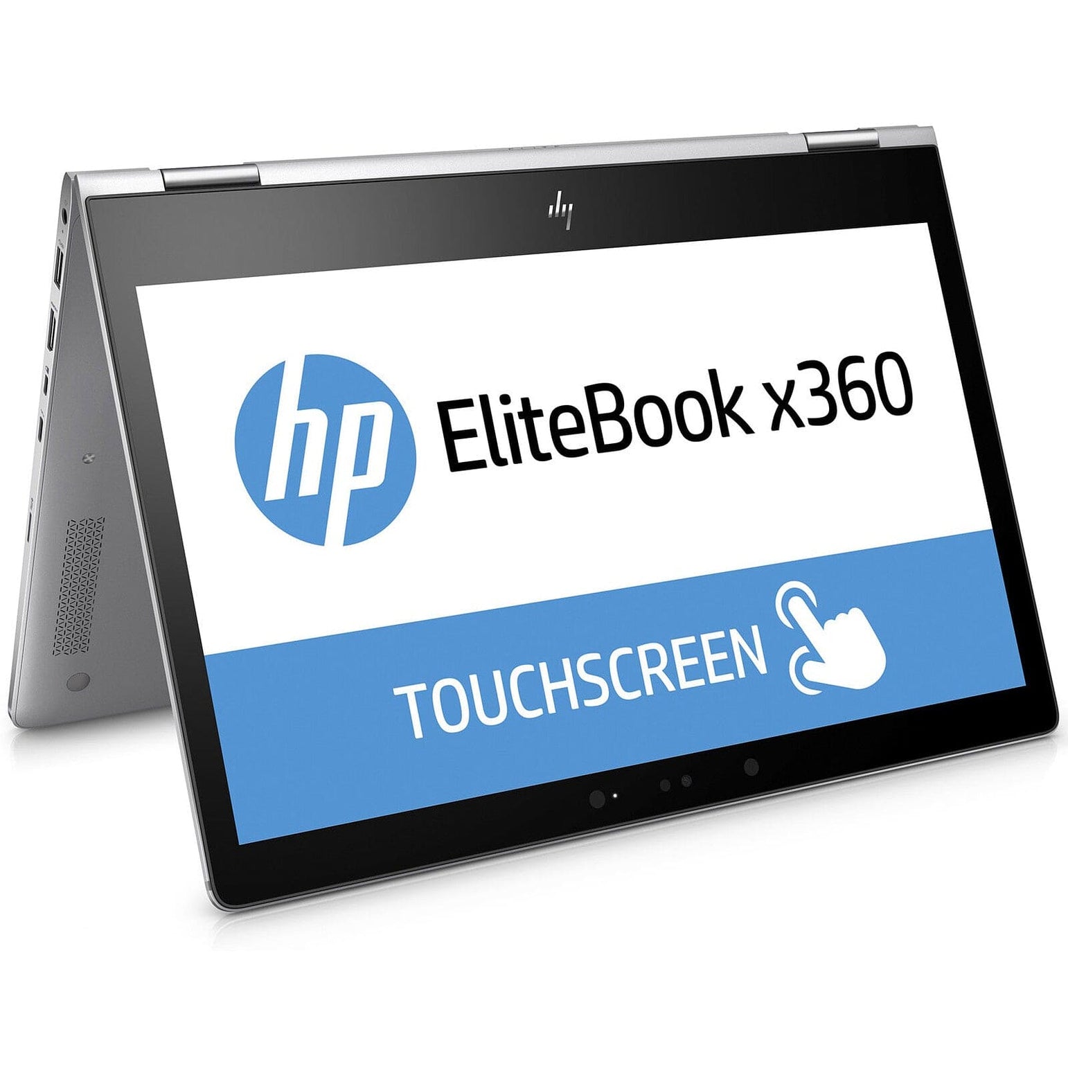 HP Elitebook X360 1030 G2 en mode tente sur une table, idéal pour les présentations ou la visualisation de médiasHP Elitebook X360 1030 G2 en mode tente sur une table, idéal pour les présentations ou la visualisation de médias