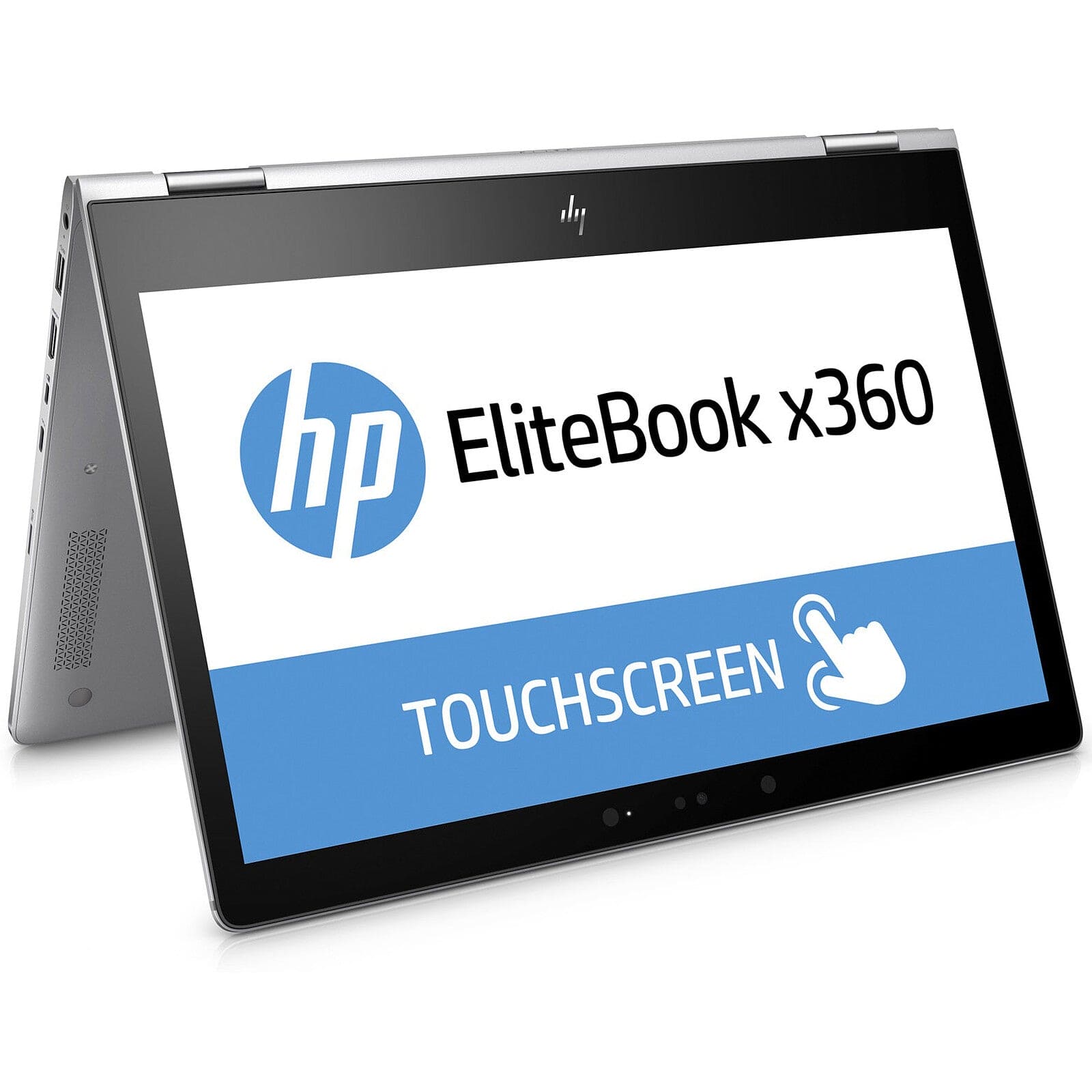 HP Elitebook X360 1030 G2 en mode tente sur une table, idéal pour les présentations ou la visualisation de médiasHP Elitebook X360 1030 G2 en mode tente sur une table, idéal pour les présentations ou la visualisation de médias