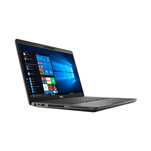 Vue latérale du Dell Latitude 5400 montrant ses ports multiples, incluant USB et Ethernet, illustrant sa capacité à se connecter à divers périphériques.